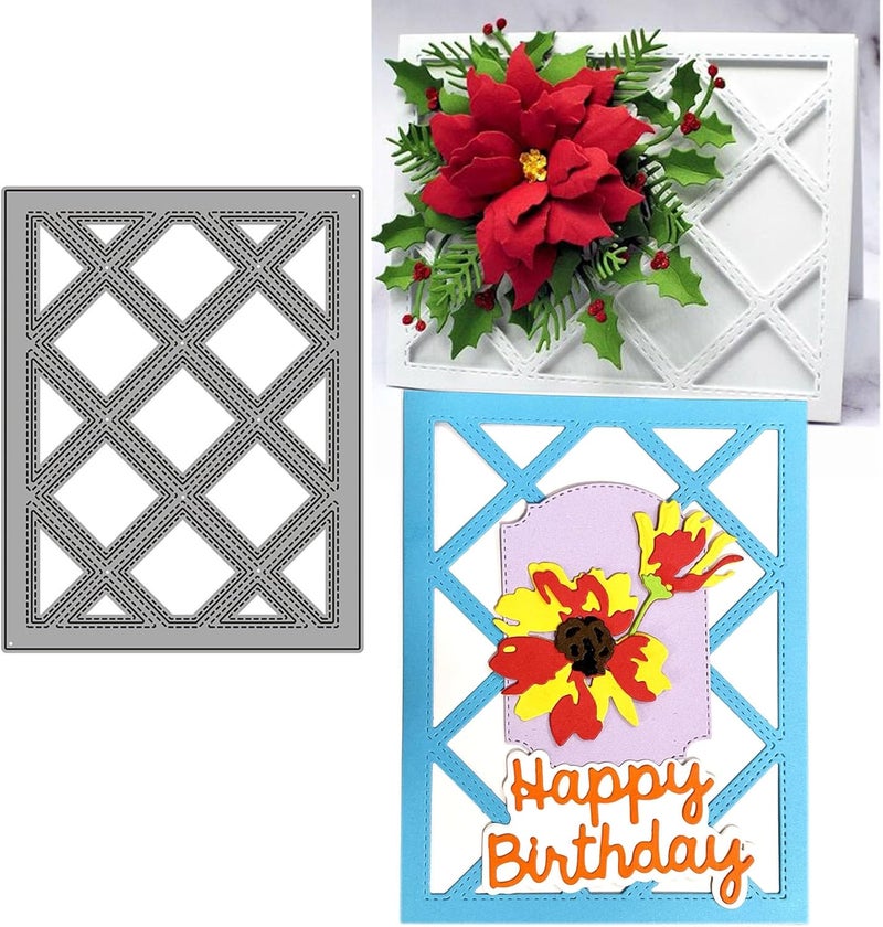 Mvchifay Cutting Dies for Card Making Metal Die-Cuts Scrapbooking Tool Hollow Frame DIY Craft Punch Template Embossing for Paper Album Decor (Diamond Frame-14.3x11.1cm) - Image 2